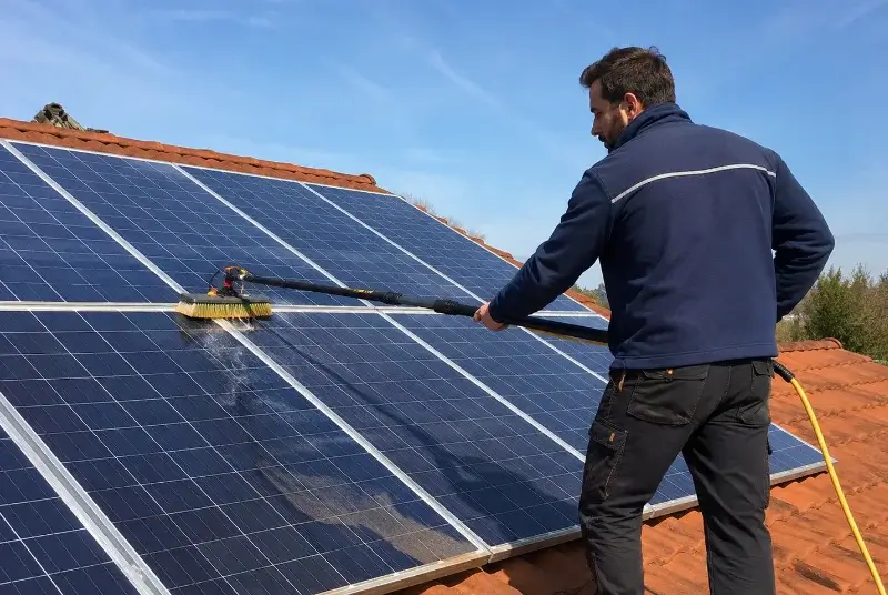 Nettoyage et entretien de panneaux solaires à la Sauzière-Saint-Jean